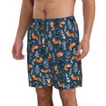 thumbnail image 2 of Rocae Playful Foxes Forest Blues for Men's Beach Shorts Casual Elastic Waist Drawstring Summer Beach Shorts,S-3XL-Medium, 2 of 6