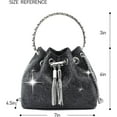 thumbnail image 4 of Women's Silver Rhinestone Purse Luxury Diamond Shining Clutch Chain Crossbody Bucket Bling Bling Evening Bag, 4 of 5