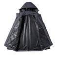 thumbnail image 3 of Men Waterproof Long Rain Coats Jackets Warm Raincoats Lightweight Reusable Hiking Long Windbreaker with Hood for Outdoor Activities, 3 of 5