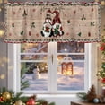 thumbnail image 5 of Merry Christmas Valance Curtain for Windows Winter Xmas Dwarfs Poinsettia Red Green Wooden Curtain Valances Short Window Treatments Panels for Kitchen Bathroom Laundry Room Basement 42 x 18 Inch, 5 of 7