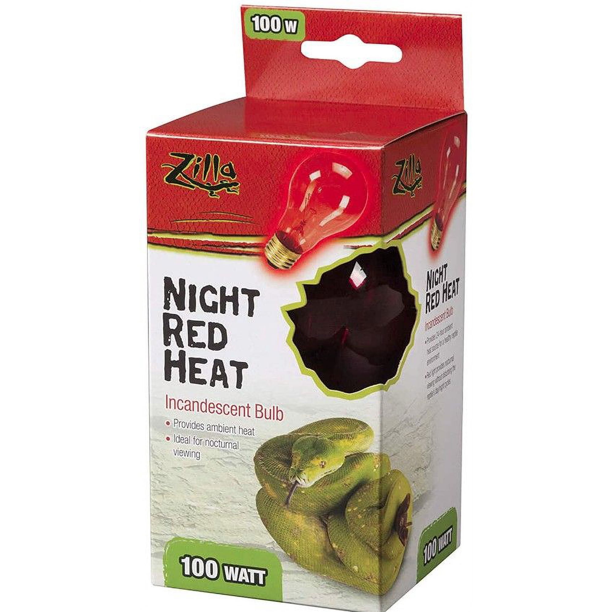 Zilla Incandescent Night Red Heat Bulb for Reptiles [Reptile, Lighting Incandescent] 100 Watt