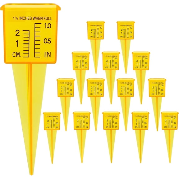 QenASHaing 10PCS Rain Gauges, 1.5" Sprinkler Rain Gauge for Lawn with Wide Mouth, Transparent Outdoor Water Measuring Tool for Accurate