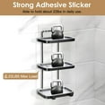 thumbnail image 4 of Moclever 3Tier Soap Bar Holder, Wall Mount Soap Dish Shower Bathroom Shelf with 2 Hooks Clear Trays, Black, 4 of 12