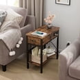 thumbnail image 2 of End Table with Charging Station, Side Table with USB Ports and Outlets, Brown, 2 of 6