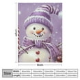 thumbnail image 4 of Pratyus Snowman Candy Cane Purple Flannel Blanket for All Seasons - Soft Fuzzy Throw Blanket with Excellent Hand Feel, Multi-Functional Use, Perfect Gift - Christmas Theme 50x60in, 4 of 6