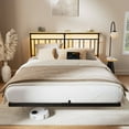 thumbnail image 2 of GUNAITO Floating Bed Frame Full Size with LED Lights and Charging Station Modern Metal Platform，Black, 2 of 9