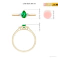 thumbnail image 6 of ANGARA Natural Pear Emerald Solitaire Ring with Trio Diamond Accents in 14K Yellow Gold for Women (Size-6x4mm) | May Birthstone, Birthday, Anniversary, Jewelry Gift for Women | Natural Emerald Ring, 6 of 10