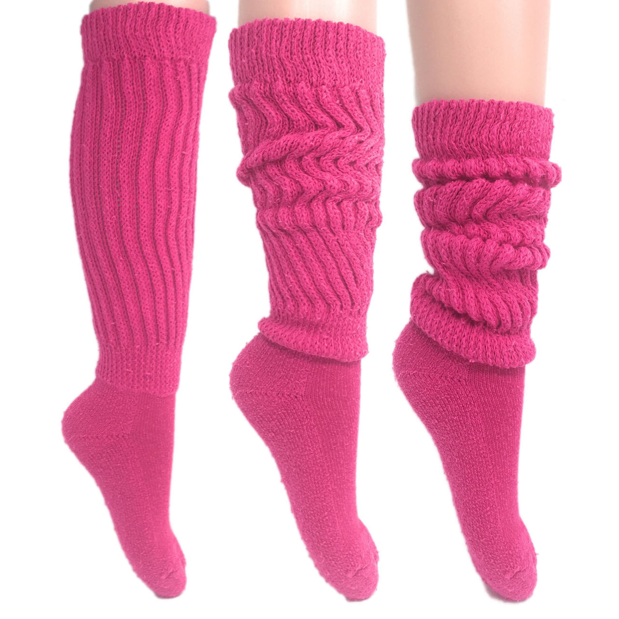 Womens Heavy Slouch Socks Fuchsia Size 9 to 11 3 PAIRS - Walmart.com