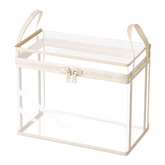 Renyuanyuan Clear Zippered Plastic Storage Bag, Visible Book Organizer for Home Office Classroom Supplies