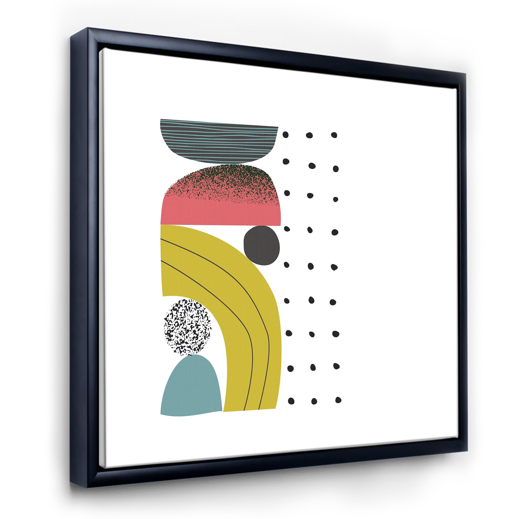 Designart 'Abstract Colorful Geometric Art Collage I' Modern Framed Canvas Wall Art Print