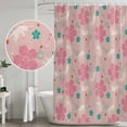 thumbnail image 5 of Pink Cherry Flowers Shower Curtain, Waterproof Shower Curtains for Bathroom, Cute Cat Vintage Farmhouse Rustic Washable Fabric Bathtub Curtain Set Bath Decor with 12 Hooks Stall 36"x72", 5 of 8