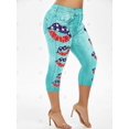 thumbnail image 2 of Más el tamaño de la impresión del labio de la bandera americana recortada Jeggings Rosegal Leggings de talla grande, 2 of 5