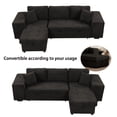 thumbnail image 5 of EUROCO 104" Longer Reversible Sectional Couch,Chenille Pull Out Sleeper Sofa with Storage Chaise, 2 Stools, 2 Pillows and a Storage Cabinet,Charcoal Grey, 5 of 8