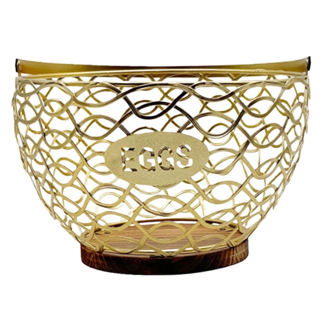 Cesta para huevos de gallina, frutero, recipiente rústico multiusos para recoger huevos frescos. Oro L
