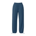 thumbnail image 4 of Viluyesy Women's Joggers Loose Fit High Waisted Drawstring Pockets Cinched Ankle Casual Lounge Athletic Workout Pants Navy Size S, 4 of 6