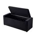 thumbnail image 4 of Hansel Black Velvet Storage Bench - Upholstered, 4 of 9