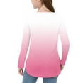 thumbnail image 6 of UQJfacai Girls Long Sleeve Shirts Kids Gradient Graphic Crewneck Tops Fall Curve Hem Side Slit Casual Cute Blouses Tee 3-12 Years, 6 of 7