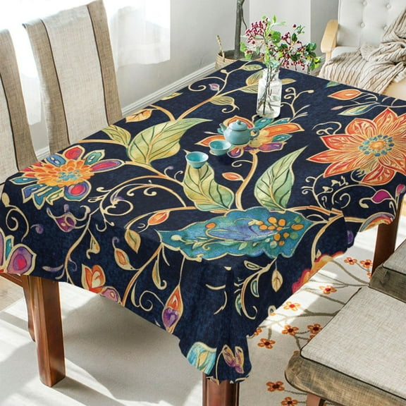 BZSMCE Square Tablecloth Floral Harmony Pattern Tableclothes