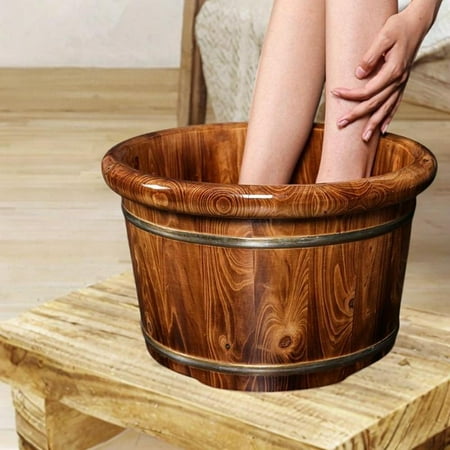 Vaveren Feet Bath Massage Bucket Foot Wash Basin Round Feet Washing Bucket for Hotel 30cmx37cm