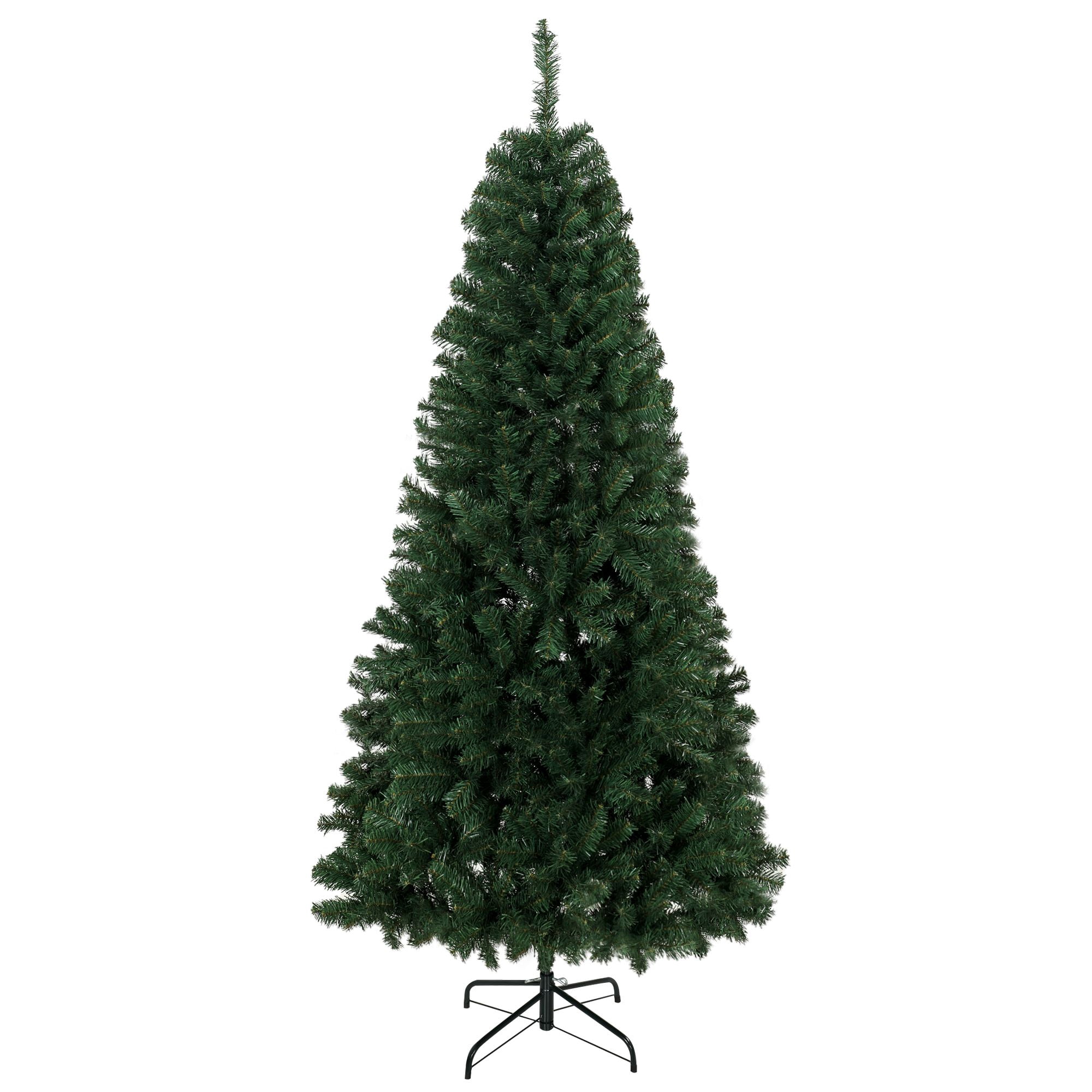 7.5 ft Artificial Christmas Tree, Norway Spruce with 1388 Branch Tips, Hinged Setup, Flame-Retardant, Metal Stand, 45 in Wide, for Living Room and Entryway