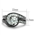 thumbnail image 2 of Luxe Jewelry Designs 2-Piece Women's Light Black IP Stainless Steel Wedding Ring Set with CZ Stones,, 2 of 4