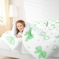 thumbnail image 4 of Manfei Cute Bowtie Polkadot 7-Piece Twin Bedding,Green Dreamy Bowknot Bedding Comforter Set,Polkadot Reversible, 4 of 7