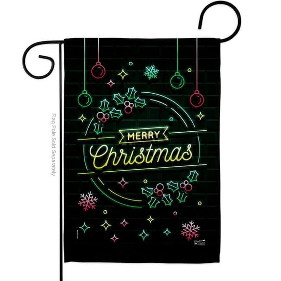 Angeleno Heritage G135618-BO 13 x 18.5 in. Christmas Neon Light Garden Flag with Winter Double-Sided Decorative Vertical Flags House Decoration Banner Yard Gift