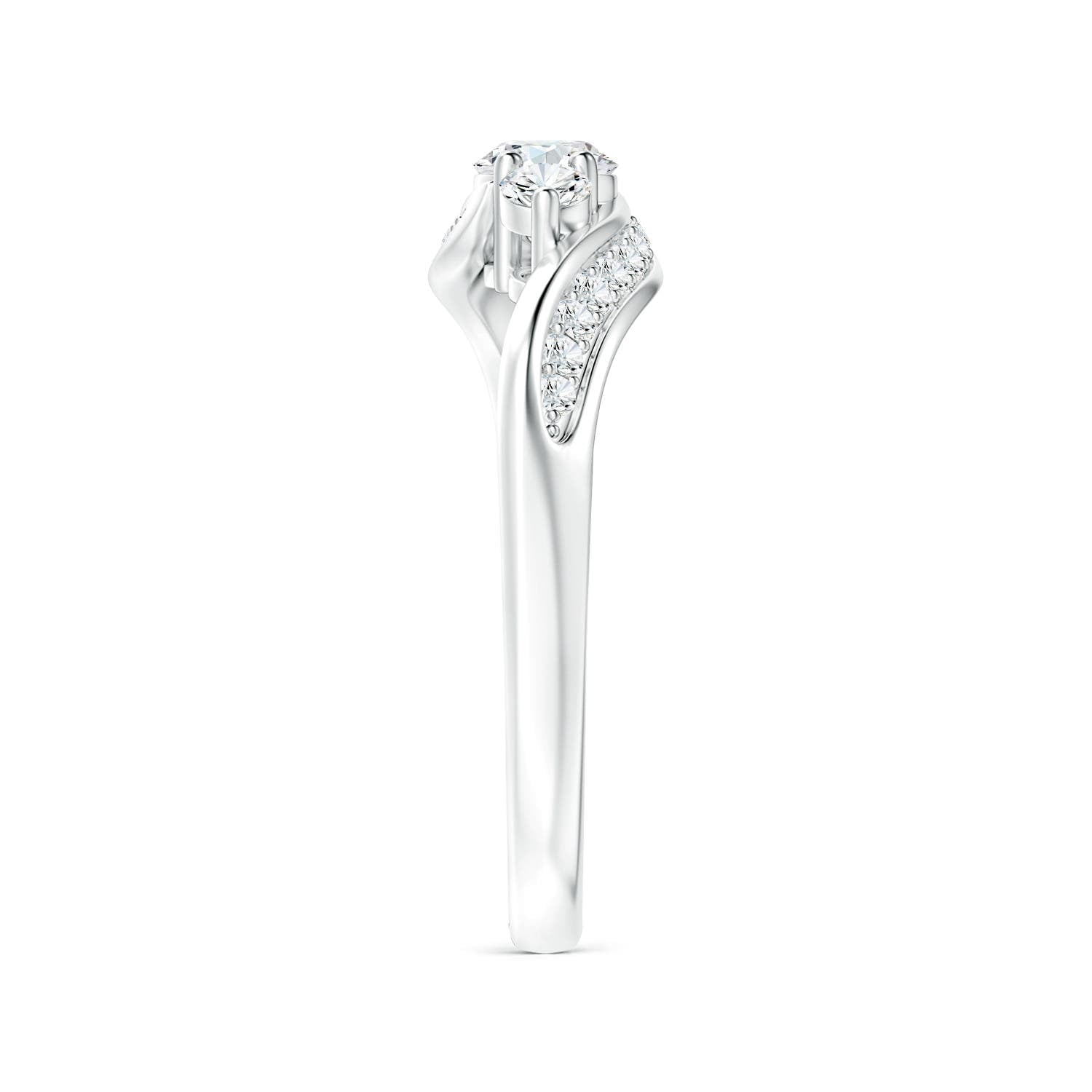 Angara Natural Diamond Three Stone Engagement Ring in Platinum for Women - April Birthstone Jewelry | Round Diamond Ring (Ring Size - 12)