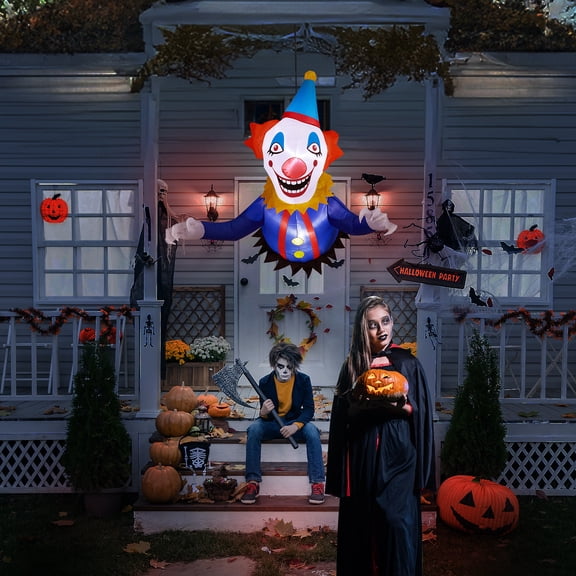 Ktaxon 3.3' Halloween Inflatables Outdoor Halloween Decoration with LED Lights 2pcs Blow up Clown