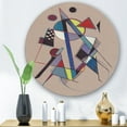 thumbnail image 2 of Designart 'Abstract Compositions Of Colored Geometric III' Modern Circle Metal Wall Art 11x11 - Disc of 11, 2 of 5