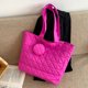 thumbnail image 5 of Bolso Mano 2 Piezas para Mujer Bolso Hombro Con Monedero Bolso Hobo Bolso Acolchado (rosa Rojo), 5 of 9