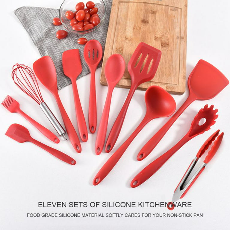 Silicone Cooking Utensils Set of 10, Kitchen Utensils for Nonstick