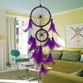 thumbnail image 5 of KEINXS Double Ring Purple Feather Dream Catcher Wall Hanging Home Car Decor Craft, 5 of 6