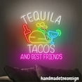 thumbnail image 2 of Handmadetneonsign Tequila Tacos And Best Friends Neon Sign, Tequila Wall Art Decor, Tacos Wall Decor 65099, 2 of 5