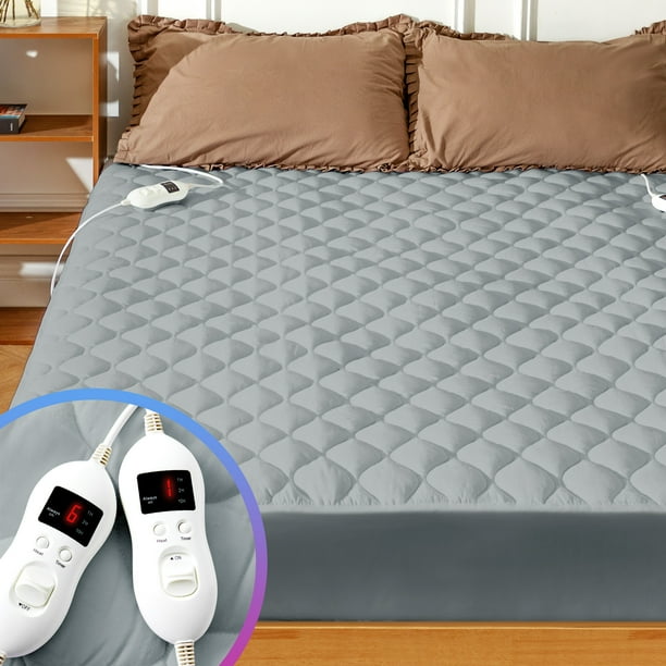 SERWALL Washable Electric Heated Mattress Pad Cal King Dual Heating