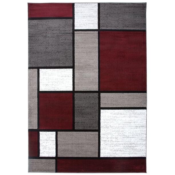 World Rug Gallery Contemporary Modern Boxes Area Rug or Runner
