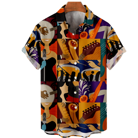 

MLFU Men s and Big Men s Musical Graphic Tees Vintage Polyester Costume For Men