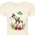 thumbnail image 3 of Disney Bambi - Christmas - Botanical Butterfly - Juniors Fitted Graphic T-Shirt, 3 of 5