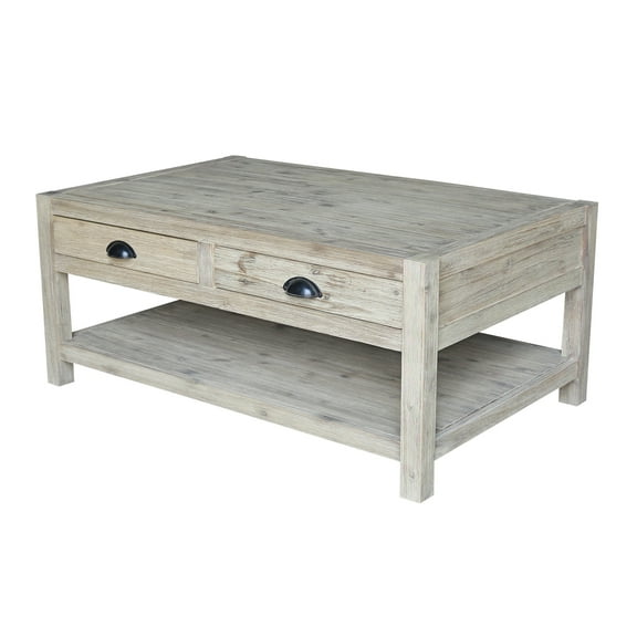 International Concepts Storage Coffee Table in Rustic Gray Wash
