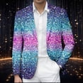 thumbnail image 2 of oqasdz Mens Blazer Sequin Print Jacket Glitter Embroidered Tuxedo for Groom Dinner Classic Fit Stretch Dress Coat Party Evening Wedding Prom, 2 of 4