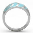 thumbnail image 3 of Luxe Jewelry Designs Women's Stainless Steel Ring with Sea Blue Epoxy - Size 8 (Pack of 3), 3 of 4