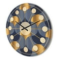thumbnail image 3 of Designart 'Retro Luxury Waves In Blue and Gold VIII' Mid-Century Modern Wood Wall Clock, 3 of 5