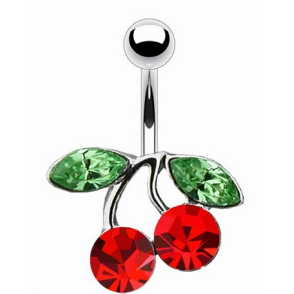 Body Accentz Belly Button Ring Navel Solitaire Cherry Body Jewelry 14 ...