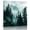 Blue, Teal, White, variant on Wall Art Prints, Dark Green Forest Framed Canvas Prints for Bedroom Living Room Bathroom Office, Nature Foggy Mountain Pine Tree Gallery Wrap Wall Art Poster for Gifts Home Decor 8"x8"
