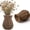 Brown, variant on 5.7'' Woven Rattan Flower Vase, Plastic Wicker Vase, Rustic Farmhouse Table Centerpiece, Flower Arrangement Container for Home Decor, Wedding, Dining Table, Living Room, Bedroom & Boho Decoration