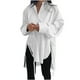 thumbnail image 1 of ICHUANYI Clearance Women's Loose Short Front Long Back Lace-up Slim Shirt Long Sleeve V-neck Top/Shirt(White, XXL) ICHUANYI WER2023080803904, 1 of 5