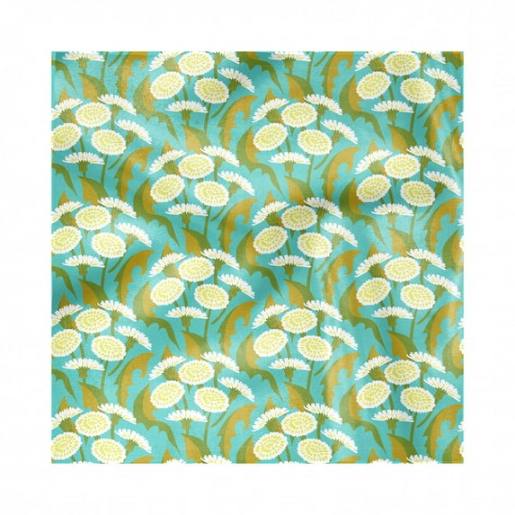 Dandelion Decorative Satin Napkins Set of 4, Floral Field Garden Chamomile Branches Retro Spring Summertime Leaves, Square Fabric Party & Dinner Napkin, 12", Multicolor, by Ambesonne