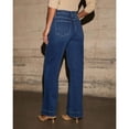 thumbnail image 2 of Women's High Waist Wide Leg Straight Jeans with Patch Pockets - Stretch Denim Casual Pants for Everyday Wear, 2 of 6