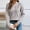 Dark Gray, variant on Women's Long Sleeve Sweater Lace Trim Notched V Neck Knit Pullover Tops Casual Trendy Sweaters