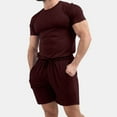 thumbnail image 3 of Ensemble d'Été 2 Pcs pour Hommes Chemises à Manches Courtes et Shorts de Plage, 3 of 7
